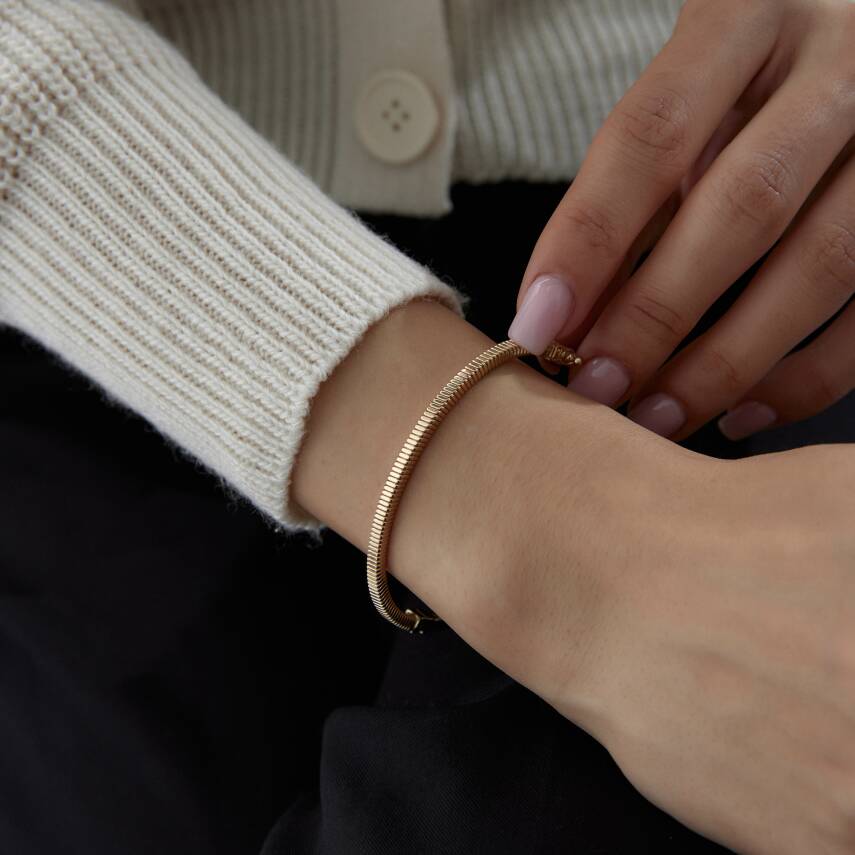 Altın İnce Sade Kelepçe - Semih Haşhaş Kuyumculuk