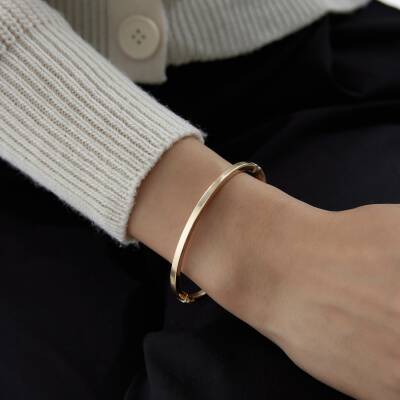 Altın İnce Sade Kelepçe - 2