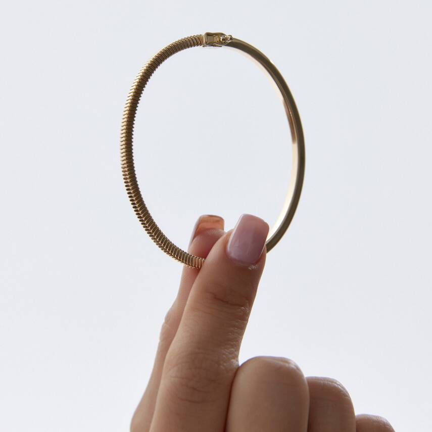 Altın İnce Sade Kelepçe - 3