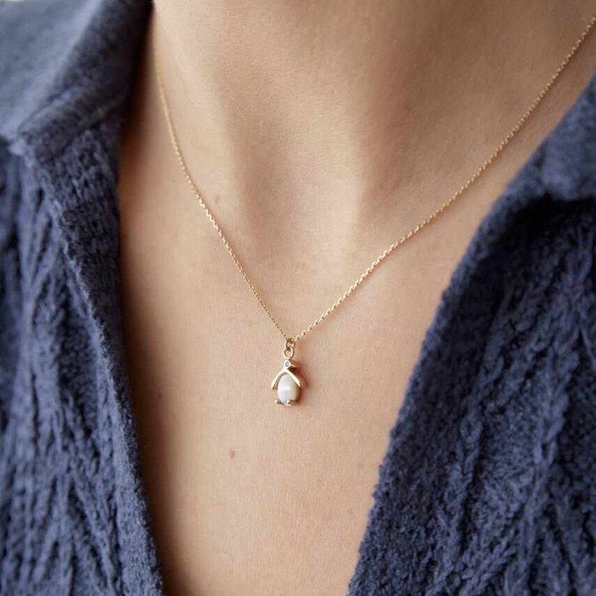 Altın İncili Penguen Kolye - Semih Haşhaş Kuyumculuk (1)