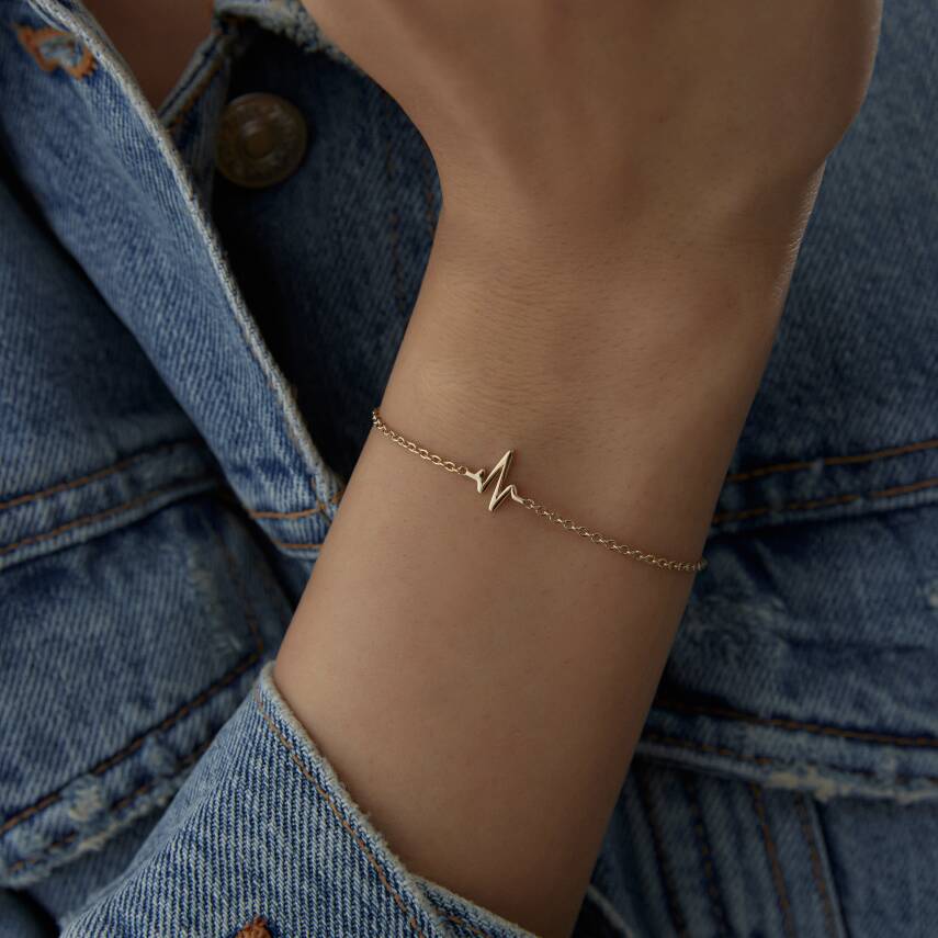 Altın Kalp Ritmi Bileklik - Semih Haşhaş Kuyumculuk