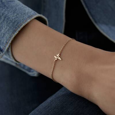 Altın Kalp Ritmi Bileklik - 2