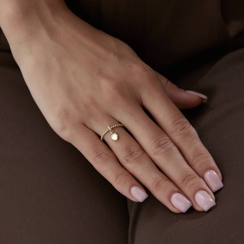 Altın Kalp Sallantılı Yüzük - Semih Haşhaş Kuyumculuk (1)