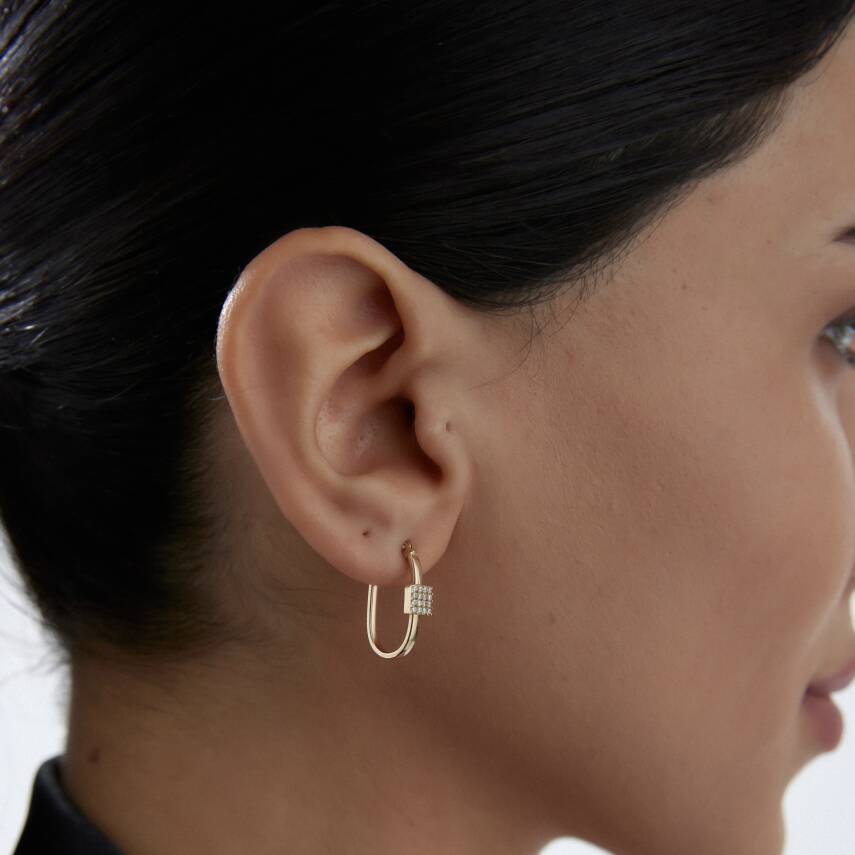 Altın Kare Taşlı Ataş Küpe - Semih Haşhaş Kuyumculuk (1)