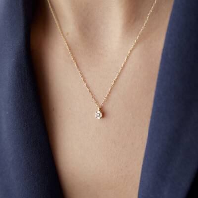 Altın Kare Tektaş Kolye - 2