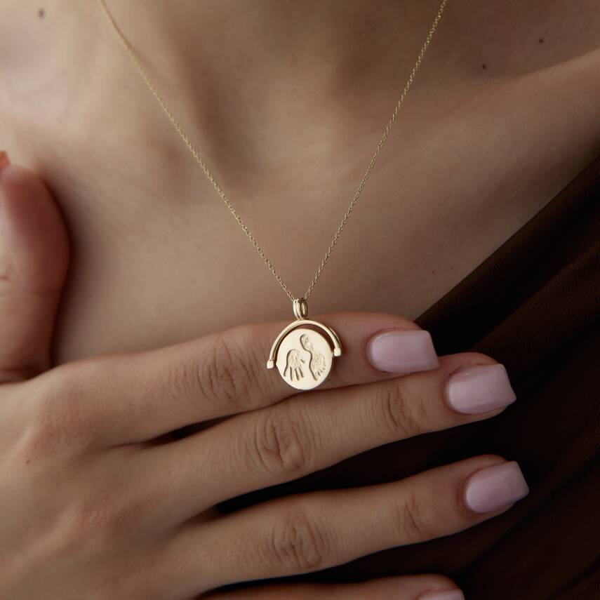 Altın Kişiye Özel Doğum Saati Kolye - 3