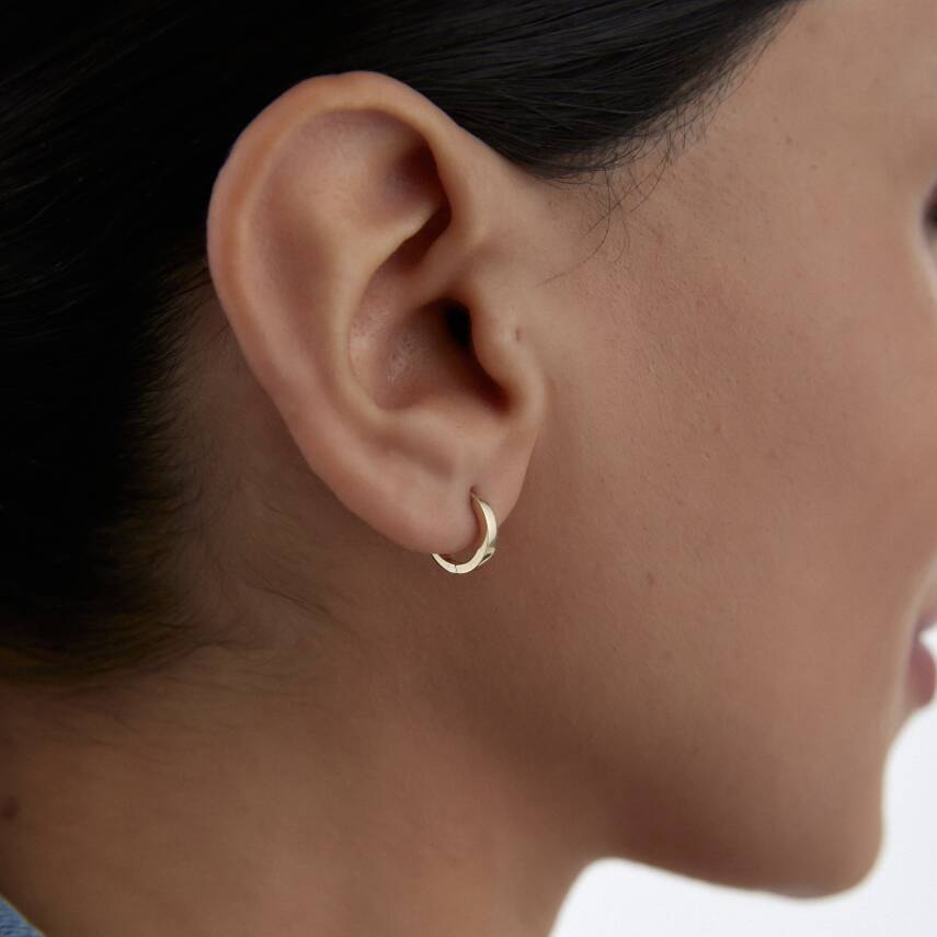 Altın Klasik Ray Halka Küpe - 2