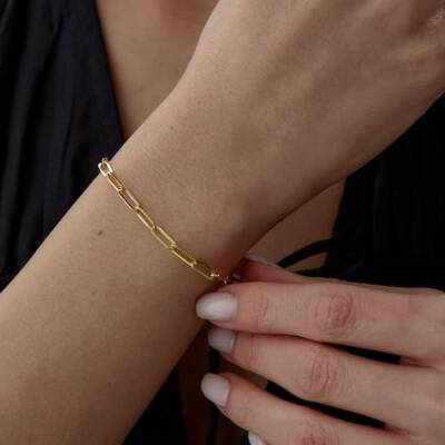 Altın Köşeli Ataş Bileklik - 1