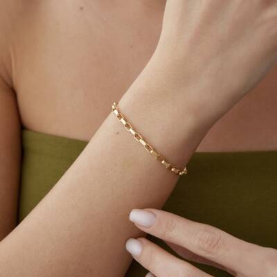 Altın Küp Halka Bileklik - 1