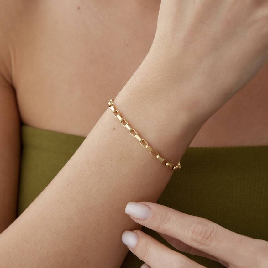 Altın Küp Halka Bileklik - 1