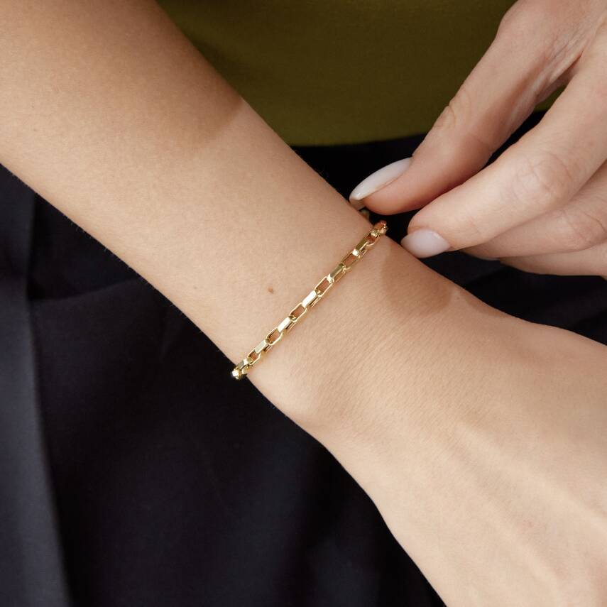 Altın Küp Halka Bileklik - 3