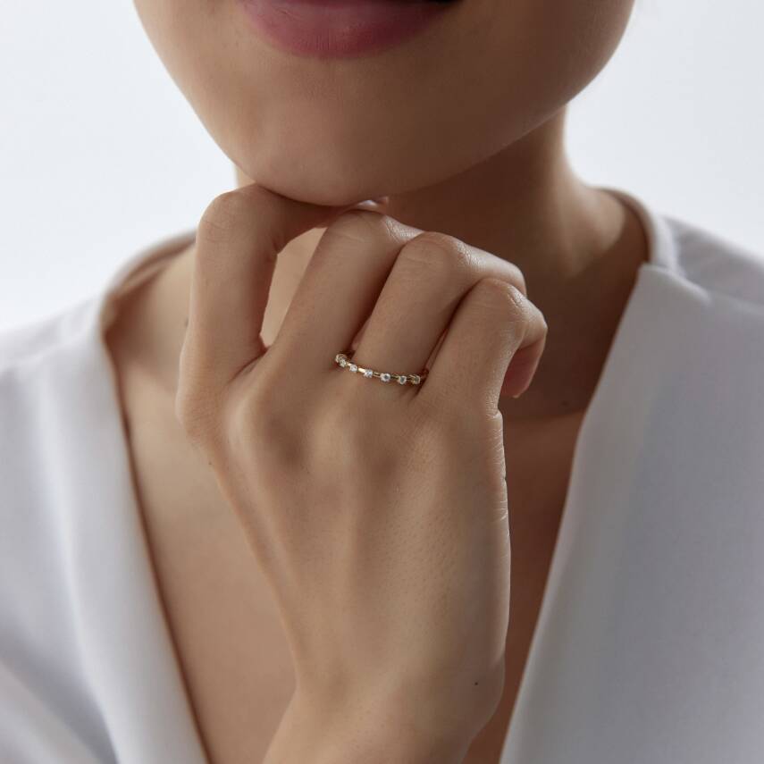 Altın Markiz Sıra taş Yüzük - Semih Haşhaş Kuyumculuk