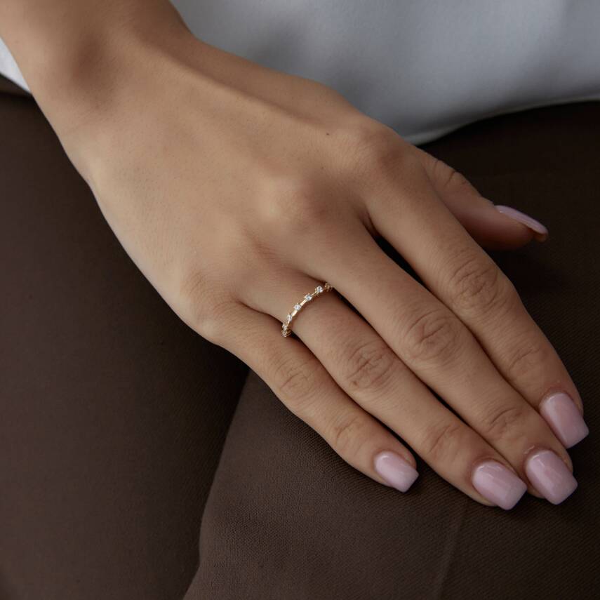 Altın Markiz Sıra taş Yüzük - Semih Haşhaş Kuyumculuk (1)