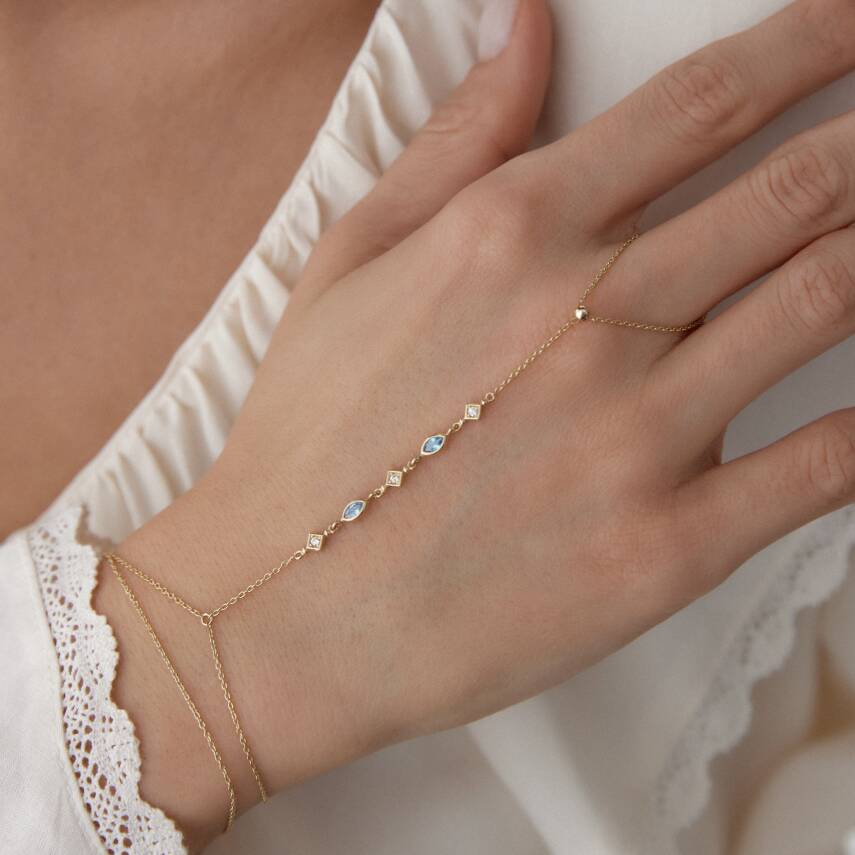 Altın Mavi Taşlı Yıldız Şahmeran - Semih Haşhaş Kuyumculuk (1)