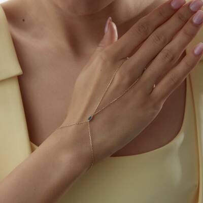 Altın Mavi Baget Taşlı Şahmeran 