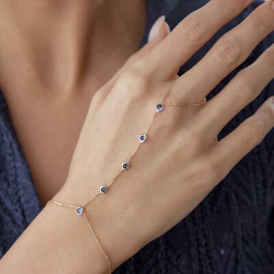 Altın Mavi Taşlı Şahmeran 