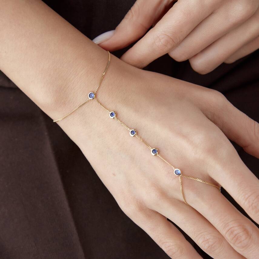 Altın Mavi Taşlı Şahmeran - Semih Haşhaş Kuyumculuk (1)