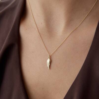 Altın Melek Kanadı Minimal Kolye - 2