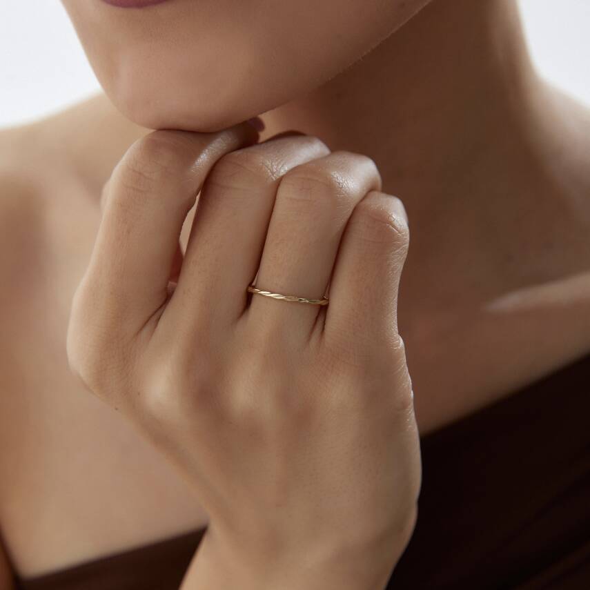 Altın Minimal Burgu Yüzük - Semih Haşhaş Kuyumculuk (1)