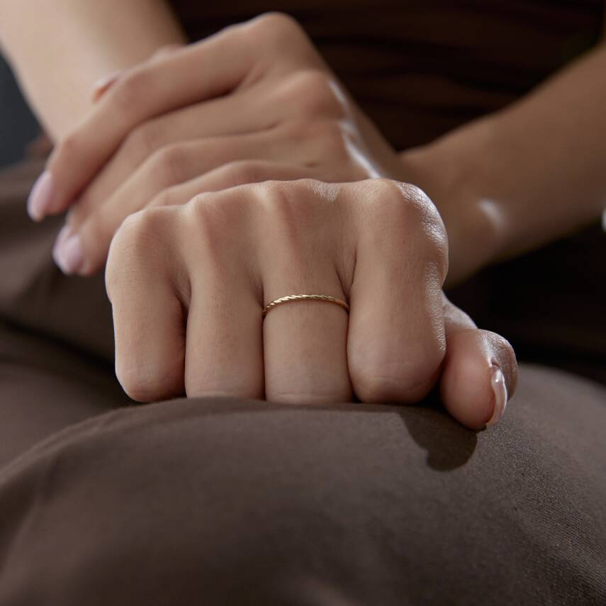 Altın Minimal Burma Yüzük - Semih Haşhaş Kuyumculuk (1)