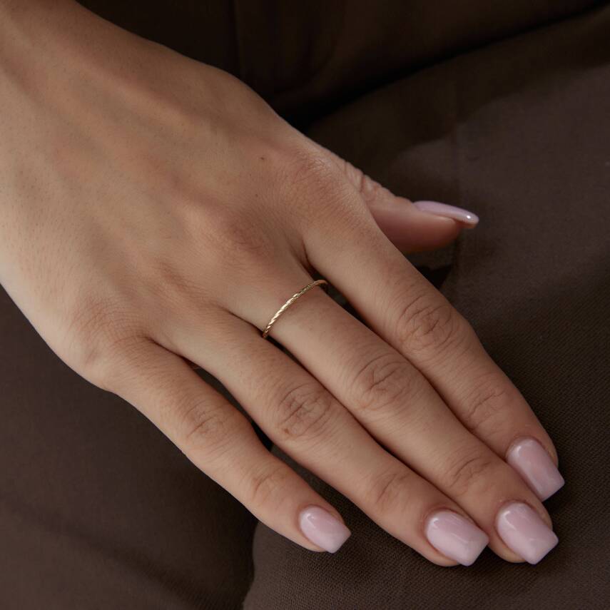 Altın Minimal Burma Yüzük - 3