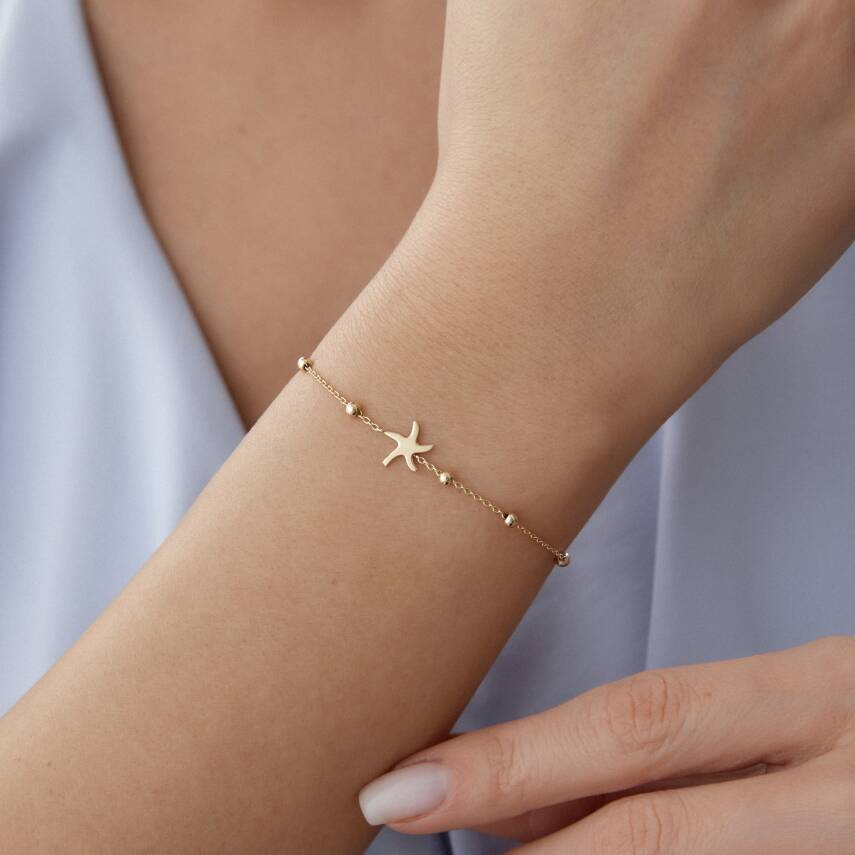 Altın Minimal Deniz Yıldızı Bileklik - Semih Haşhaş Kuyumculuk