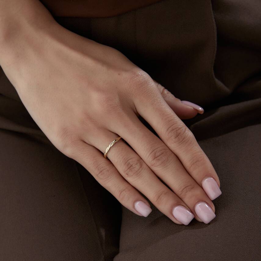 Altın Minimal Örgü Yüzük - Semih Haşhaş Kuyumculuk (1)