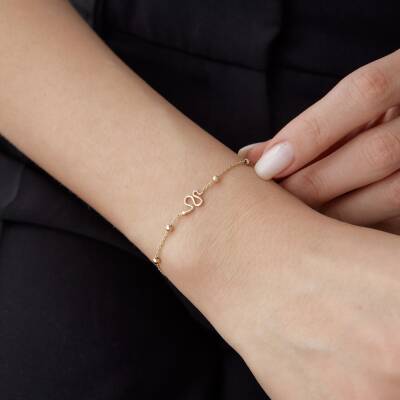 Altın Minimal Yılan Bileklik - 1