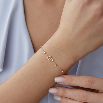 Altın Minimal Yılan Bileklik - 2