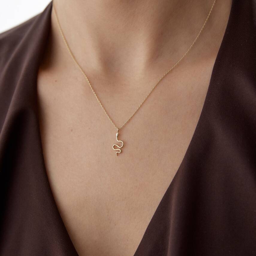 Altın Minimal Yılan Kolye - Semih Haşhaş Kuyumculuk