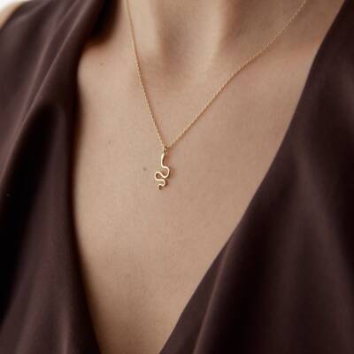 Altın Minimal Yılan Kolye - 2