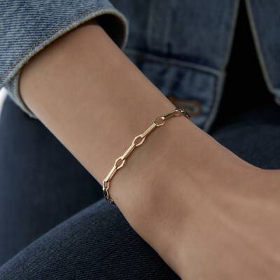 Altın Oval Ataş Bileklik - 2