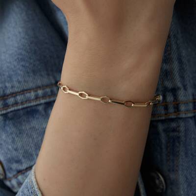 Altın Oval Ataş Bileklik - 3