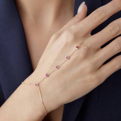 Altın Pembe Taşlı Şahmeran 