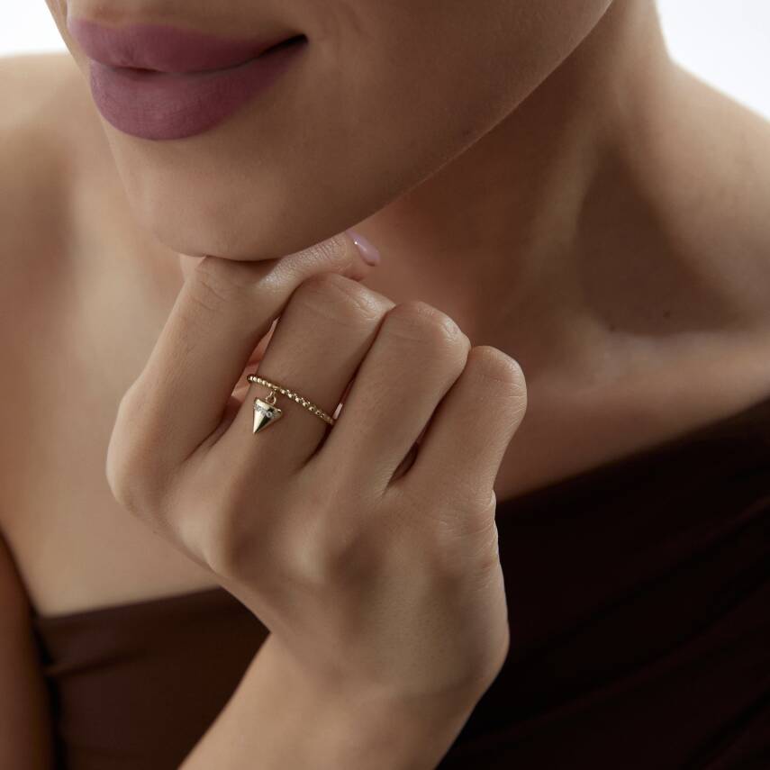 Altın Piramit Ring Sallantılı Yüzük - Semih Haşhaş Kuyumculuk