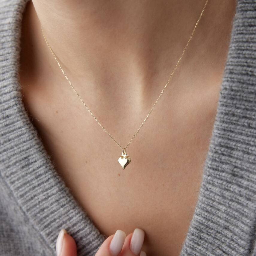 Altın Plaka Kalp Kolye - Semih Haşhaş Kuyumculuk