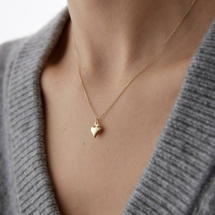 Altın Plaka Kalp Kolye - Semih Haşhaş Kuyumculuk (1)