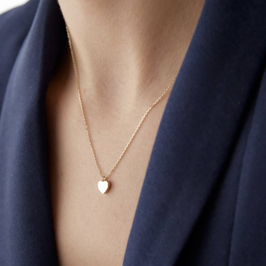 Altın Plaka Kalp Kolye - Semih Haşhaş Kuyumculuk