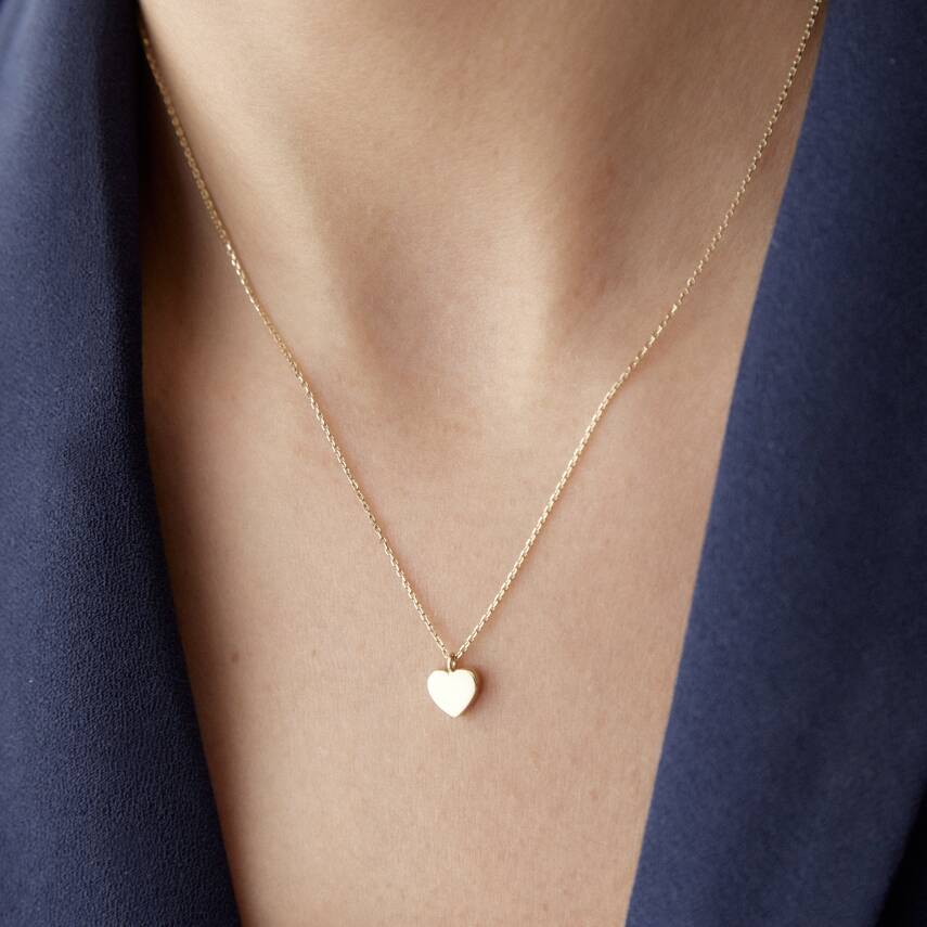 Altın Plaka Kalp Kolye - Semih Haşhaş Kuyumculuk (1)