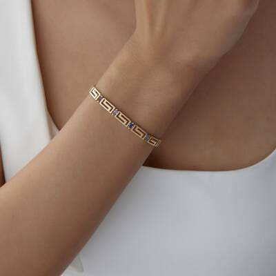 Altın Renkli Taşlı Greek Bileklik - 1