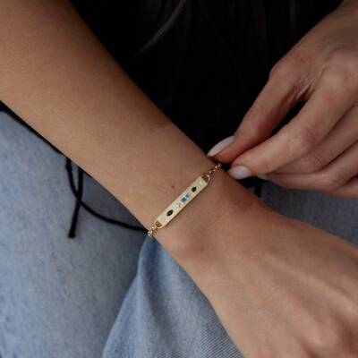 Altın Renkli Taşlı Vintage Bileklik - 2