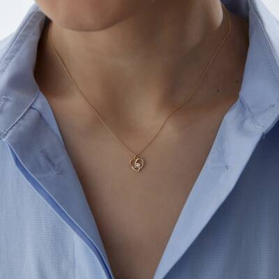 Altın Sarmal Kalp Kolye - 2