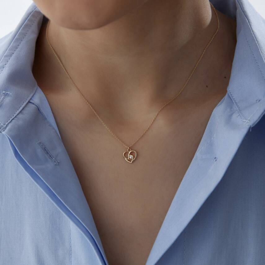 Altın Sarmal Kalp Kolye - Semih Haşhaş Kuyumculuk (1)