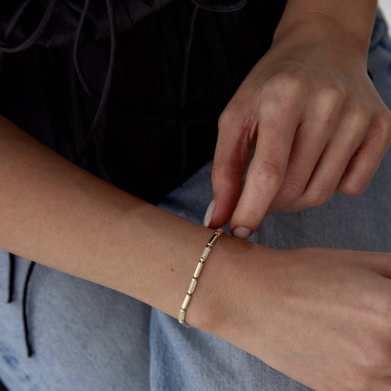 Altın Taş Detaylı Kemik Bileklik - Semih Haşhaş Kuyumculuk (1)