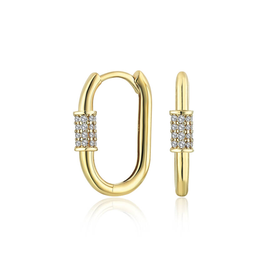 Altın Taş Detaylı Zincir Küpe - Semih Haşhaş Kuyumculuk