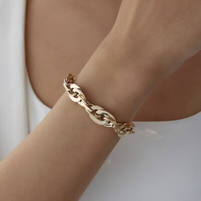 Altın Tasarım Halka Bileklik - 1