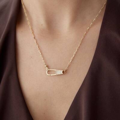 Altın Taşlı Ataş Kolye 