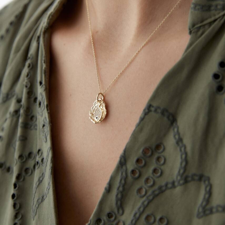 Altın Taşlı Saklı Balık Kolye - Semih Haşhaş Kuyumculuk