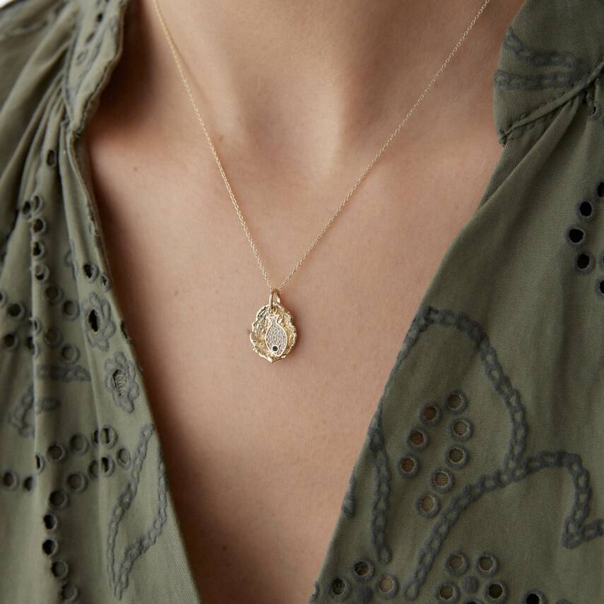 Altın Taşlı Saklı Balık Kolye - Semih Haşhaş Kuyumculuk (1)