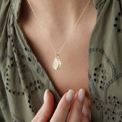 Altın Taşlı Saklı Balık Kolye - 3